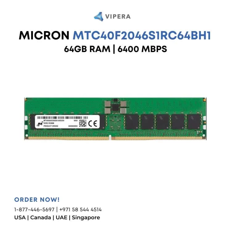 Micron MTC40F2046S1RC64BH1 64GB DDR5-6400 ECC RDIMM Memory
